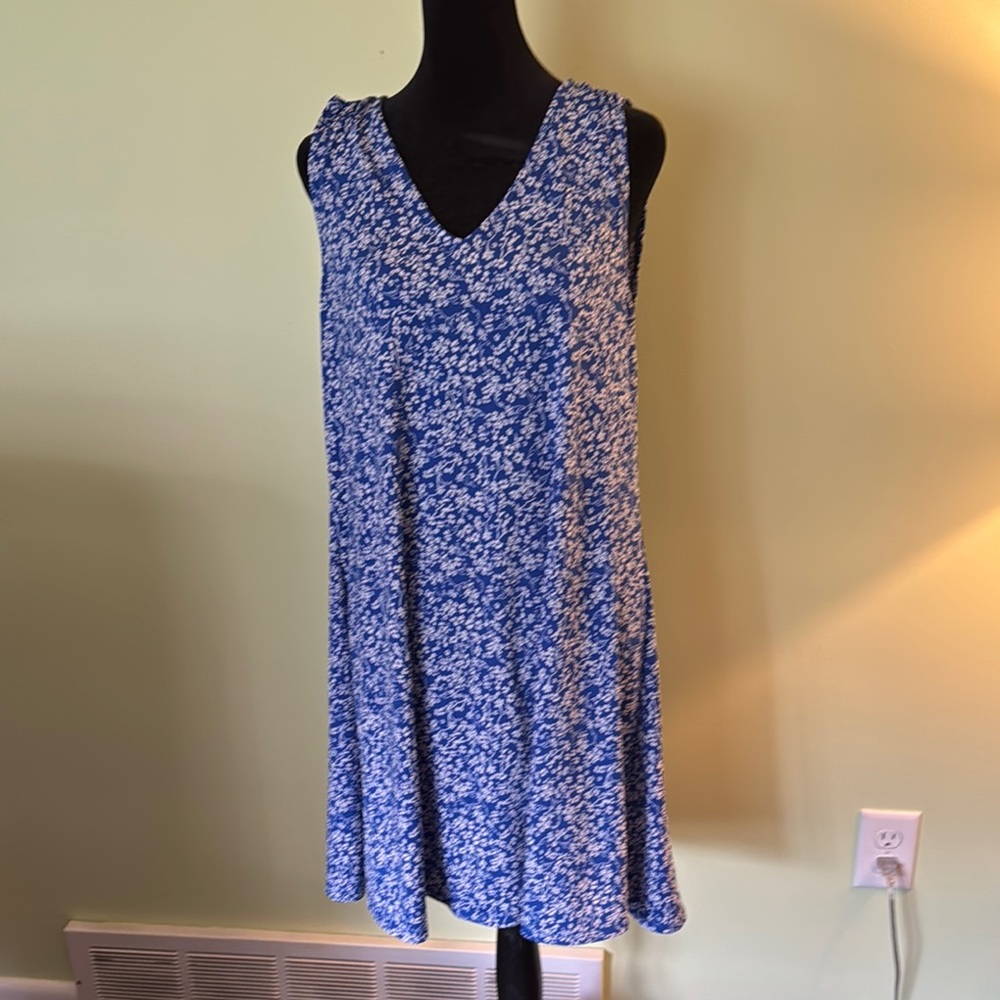 Fortune + Ivy Blue and White Floral Swing Dress